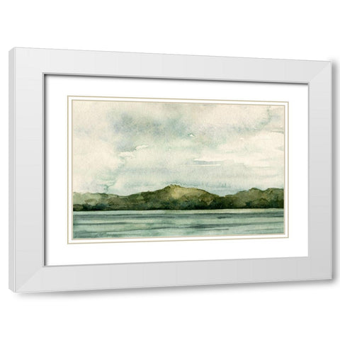 Riverside II White Modern Wood Framed Art Print with Double Matting by Caroline, Emma