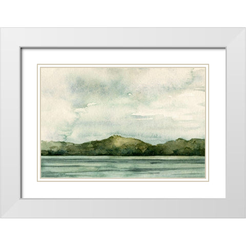 Riverside II White Modern Wood Framed Art Print with Double Matting by Caroline, Emma