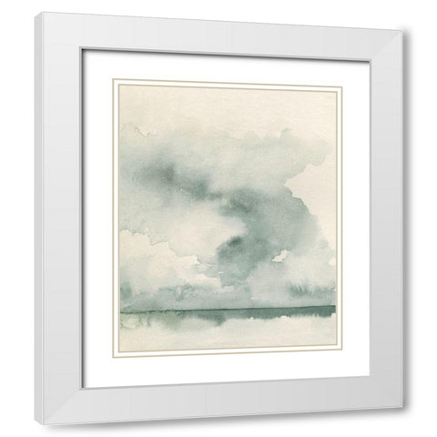 Ocean Impression II White Modern Wood Framed Art Print with Double Matting by Caroline, Emma
