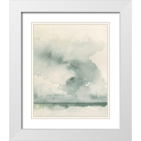 Ocean Impression II White Modern Wood Framed Art Print with Double Matting by Caroline, Emma
