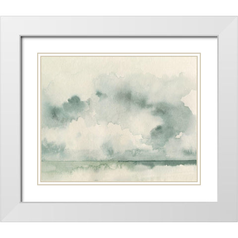 Ocean Impression III White Modern Wood Framed Art Print with Double Matting by Caroline, Emma
