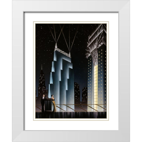 Into the Night White Modern Wood Framed Art Print with Double Matting by Hoppe, Robert