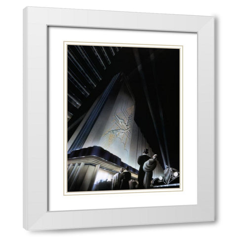 Opening Night White Modern Wood Framed Art Print with Double Matting by Hoppe, Robert