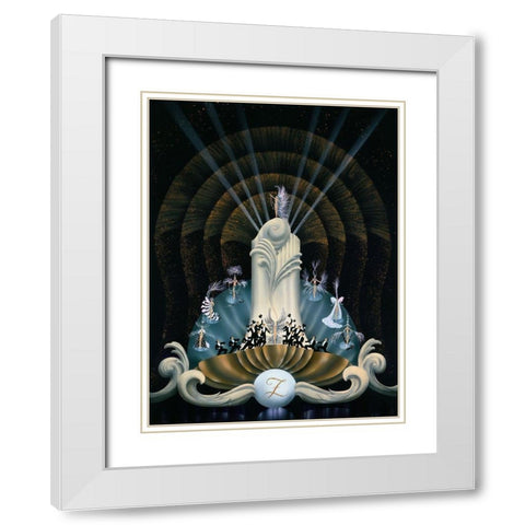 Tranquility White Modern Wood Framed Art Print with Double Matting by Hoppe, Robert