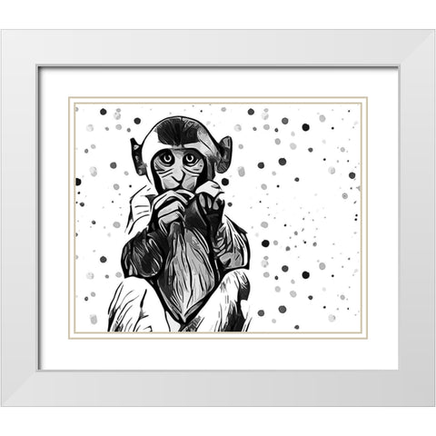 Motley Crew in B+W V White Modern Wood Framed Art Print with Double Matting by Aldridge, Ashley