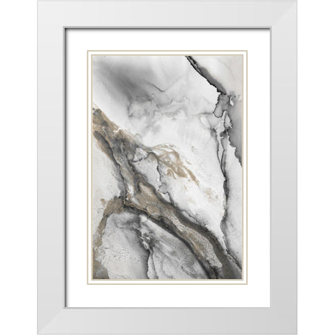 Abstract Ink Fantasy II White Modern Wood Framed Art Print with Double Matting by Haase, Andrea