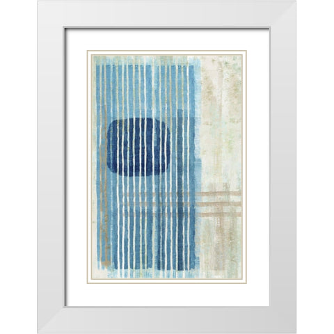 Blue Blue Horizon I White Modern Wood Framed Art Print with Double Matting by Kouta, Flora