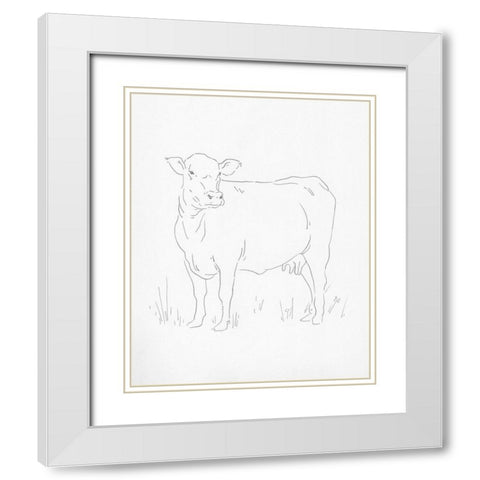 Limousin Cattle II White Modern Wood Framed Art Print with Double Matting by Green, Jacob