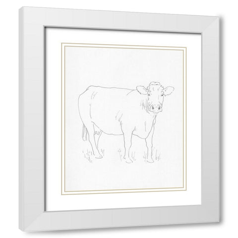 Limousin Cattle III White Modern Wood Framed Art Print with Double Matting by Green, Jacob