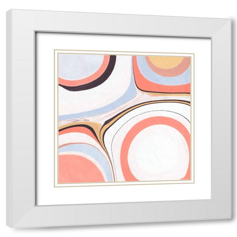 Fluid Rings I White Modern Wood Framed Art Print with Double Matting by Warren, Annie