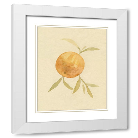 Dappled Oranges II White Modern Wood Framed Art Print with Double Matting by Caroline, Emma