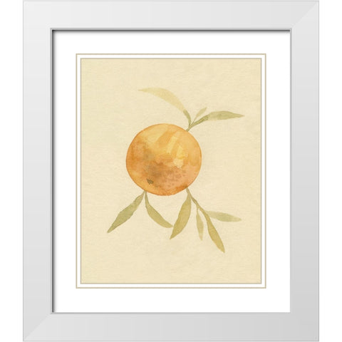 Dappled Oranges II White Modern Wood Framed Art Print with Double Matting by Caroline, Emma