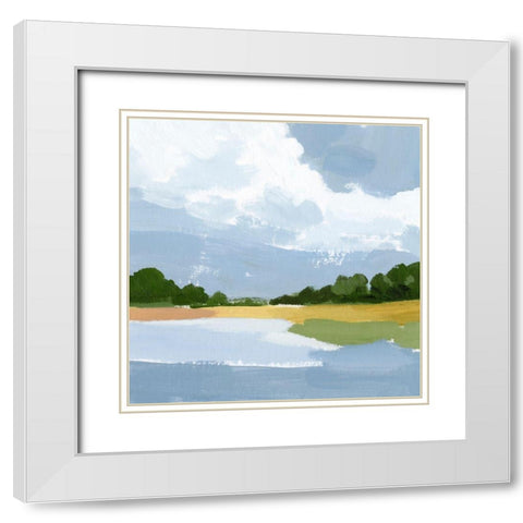 Lakeside Study I White Modern Wood Framed Art Print with Double Matting by Barnes, Victoria