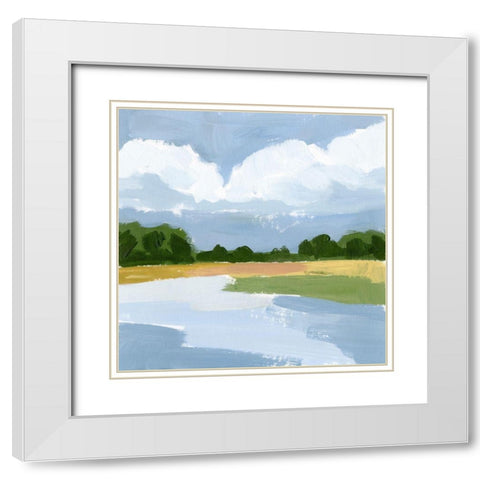 Lakeside Study III White Modern Wood Framed Art Print with Double Matting by Barnes, Victoria