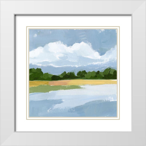 Lakeside Study IV White Modern Wood Framed Art Print with Double Matting by Barnes, Victoria