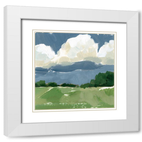 Spring Meadow Study I White Modern Wood Framed Art Print with Double Matting by Barnes, Victoria