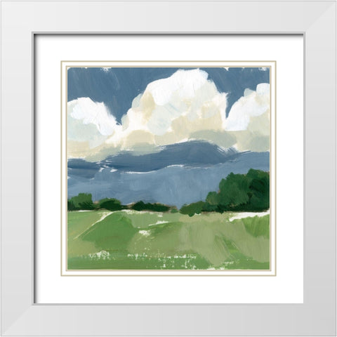Spring Meadow Study I White Modern Wood Framed Art Print with Double Matting by Barnes, Victoria