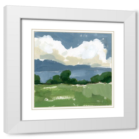 Spring Meadow Study II White Modern Wood Framed Art Print with Double Matting by Barnes, Victoria