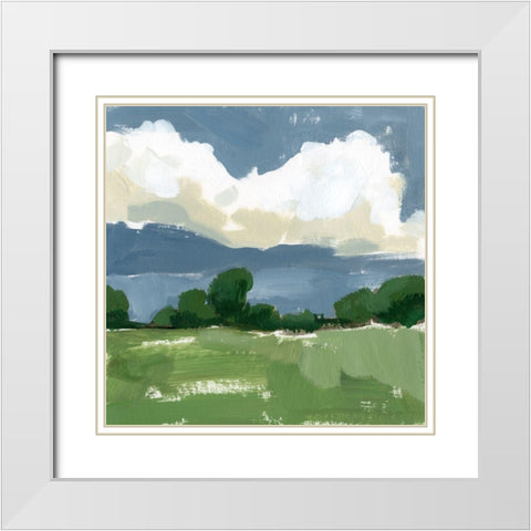 Spring Meadow Study II White Modern Wood Framed Art Print with Double Matting by Barnes, Victoria