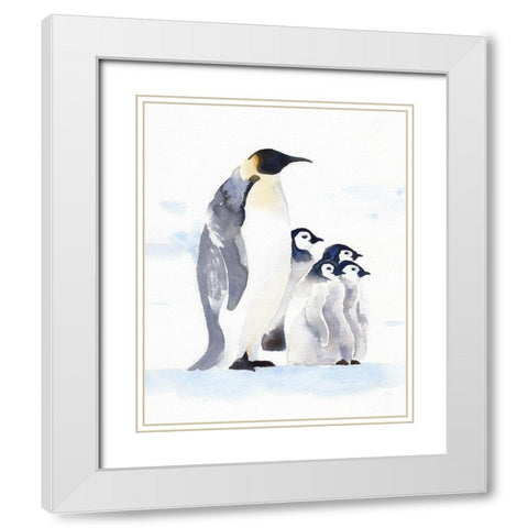 Emperor Penguins I White Modern Wood Framed Art Print with Double Matting by Green, Jacob