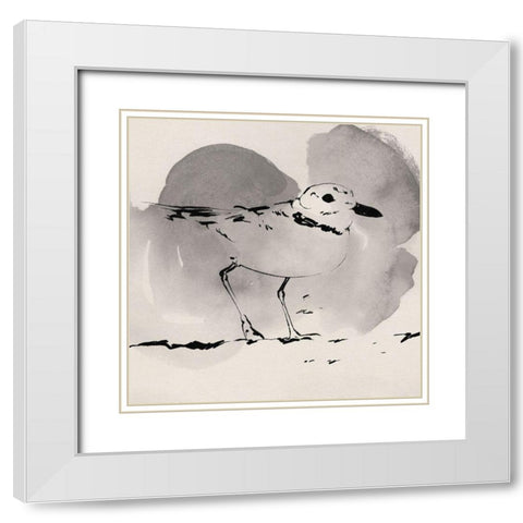 Inky Plover I White Modern Wood Framed Art Print with Double Matting by Green, Jacob
