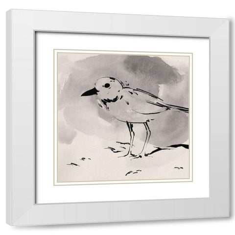 Inky Plover IV White Modern Wood Framed Art Print with Double Matting by Green, Jacob