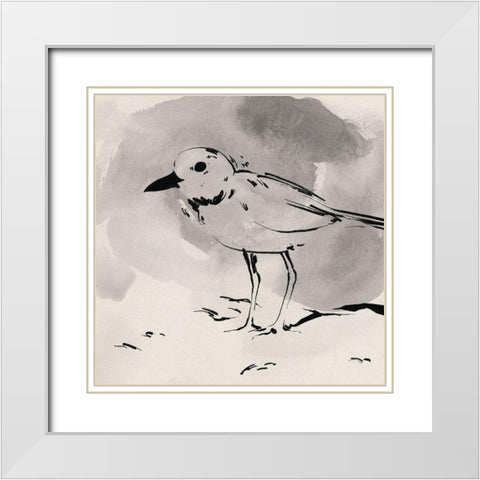 Inky Plover IV White Modern Wood Framed Art Print with Double Matting by Green, Jacob