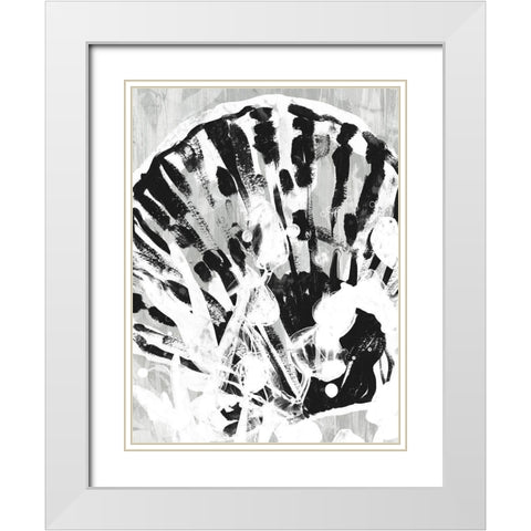 Ocean Inkblot II White Modern Wood Framed Art Print with Double Matting by Vess, June Erica