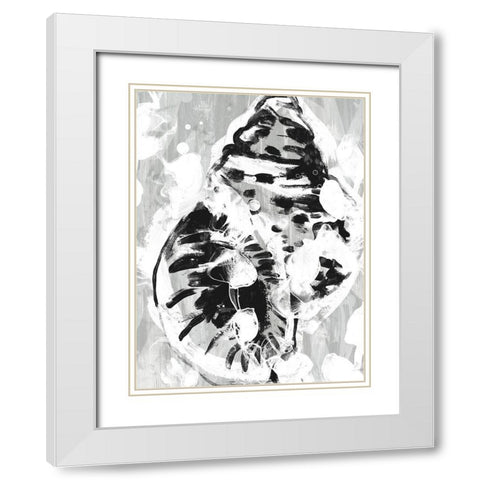 Ocean Inkblot IV White Modern Wood Framed Art Print with Double Matting by Vess, June Erica