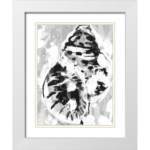 Ocean Inkblot IV White Modern Wood Framed Art Print with Double Matting by Vess, June Erica