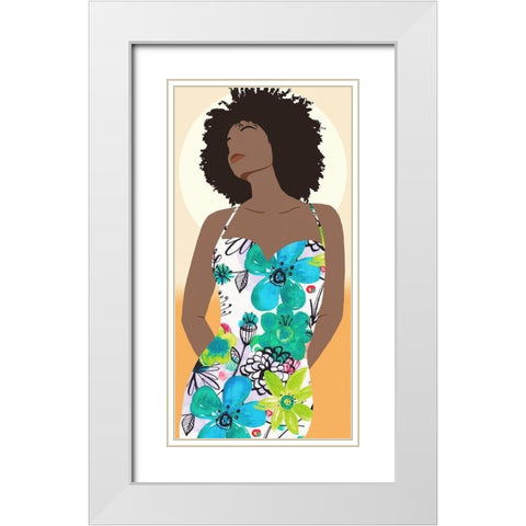 You Go Woman I White Modern Wood Framed Art Print with Double Matting by Saunders, Alonzo