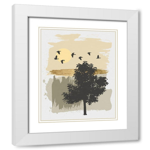 Leaving Home White Modern Wood Framed Art Print with Double Matting by Saunders, Alonzo