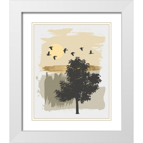 Leaving Home White Modern Wood Framed Art Print with Double Matting by Saunders, Alonzo
