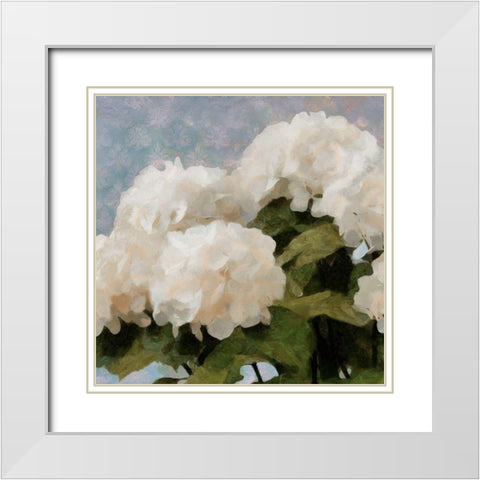 Sunday Flowers I White Modern Wood Framed Art Print with Double Matting by Saunders, Alonzo