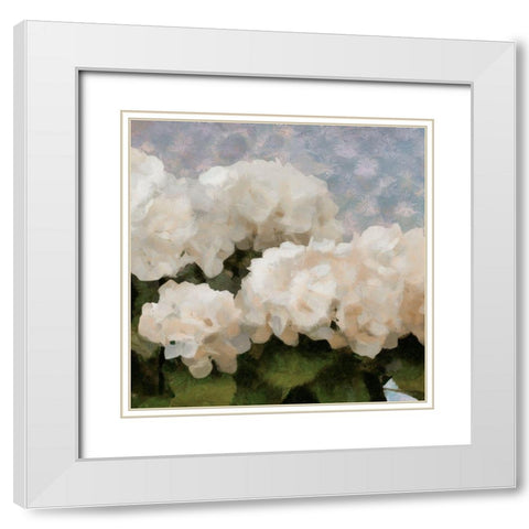 Sunday Flowers II White Modern Wood Framed Art Print with Double Matting by Saunders, Alonzo