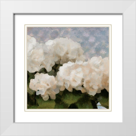 Sunday Flowers II White Modern Wood Framed Art Print with Double Matting by Saunders, Alonzo