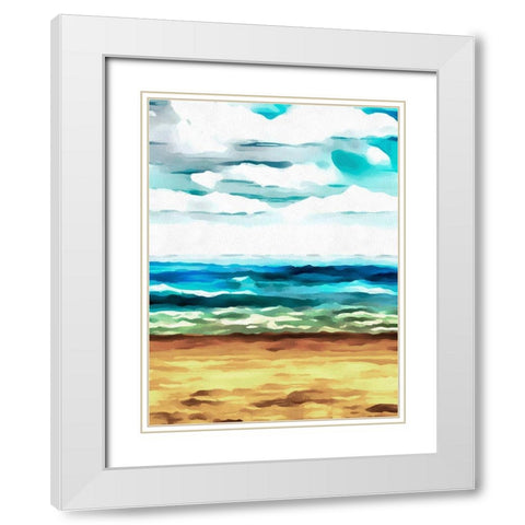 Summer Love I White Modern Wood Framed Art Print with Double Matting by Saunders, Alonzo