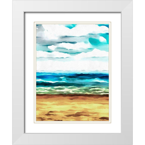 Summer Love I White Modern Wood Framed Art Print with Double Matting by Saunders, Alonzo