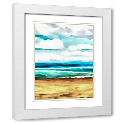 Summer Love II White Modern Wood Framed Art Print with Double Matting by Saunders, Alonzo