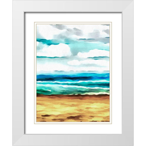 Summer Love II White Modern Wood Framed Art Print with Double Matting by Saunders, Alonzo