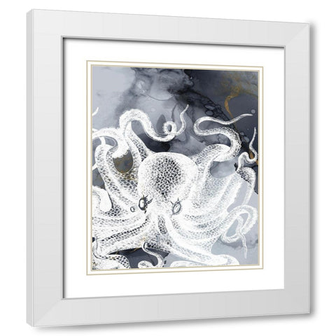 Octopus Ink II White Modern Wood Framed Art Print with Double Matting by Zalewski, Christine