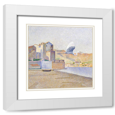 Pointillism II White Modern Wood Framed Art Print with Double Matting by Hunziker, Steve