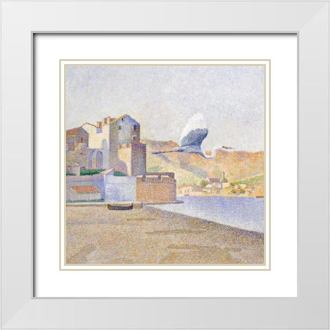 Pointillism II White Modern Wood Framed Art Print with Double Matting by Hunziker, Steve