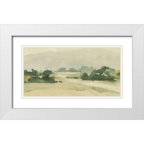 Watercolor Pasture II White Modern Wood Framed Art Print with Double Matting by Caroline, Emma