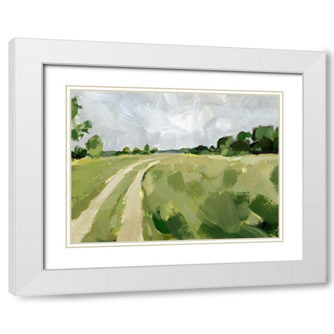 Meadow Trail I White Modern Wood Framed Art Print with Double Matting by Barnes, Victoria