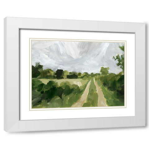 Meadow Trail II White Modern Wood Framed Art Print with Double Matting by Barnes, Victoria