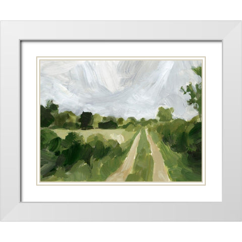 Meadow Trail II White Modern Wood Framed Art Print with Double Matting by Barnes, Victoria