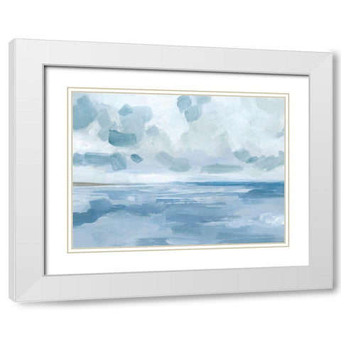 Calm Seascape I White Modern Wood Framed Art Print with Double Matting by Barnes, Victoria