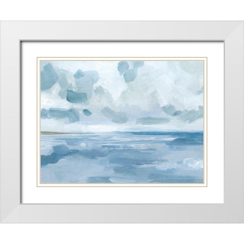 Calm Seascape I White Modern Wood Framed Art Print with Double Matting by Barnes, Victoria