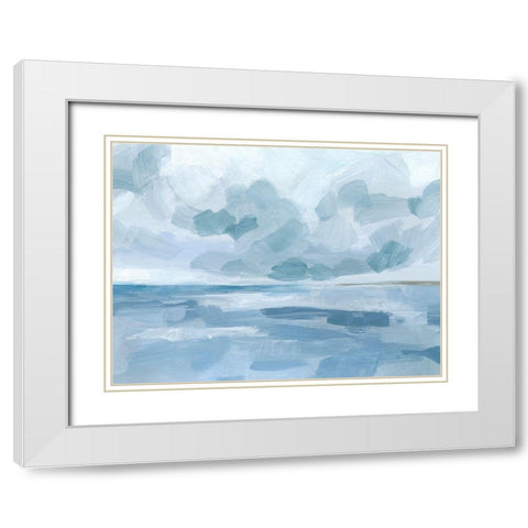 Calm Seascape II White Modern Wood Framed Art Print with Double Matting by Barnes, Victoria